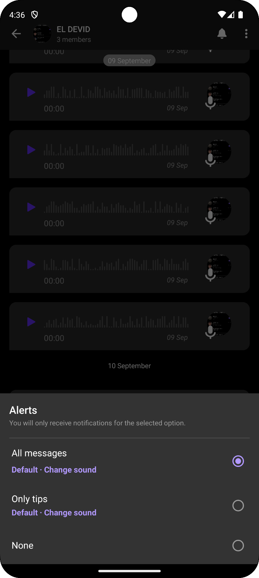 TipsterChat notifications interface